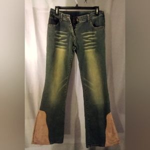 New Women's Too Hot Suede Trim Flare Jeans Size 9